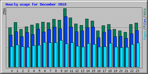 Hourly usage for December 2018